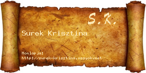 Surek Krisztina névjegykártya